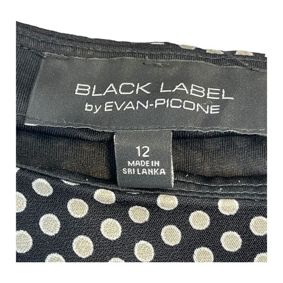 Black Label By Evan Picone Sheath Dress Girls 12 White Polka Dot Knotted Front - Picture 3 of 6